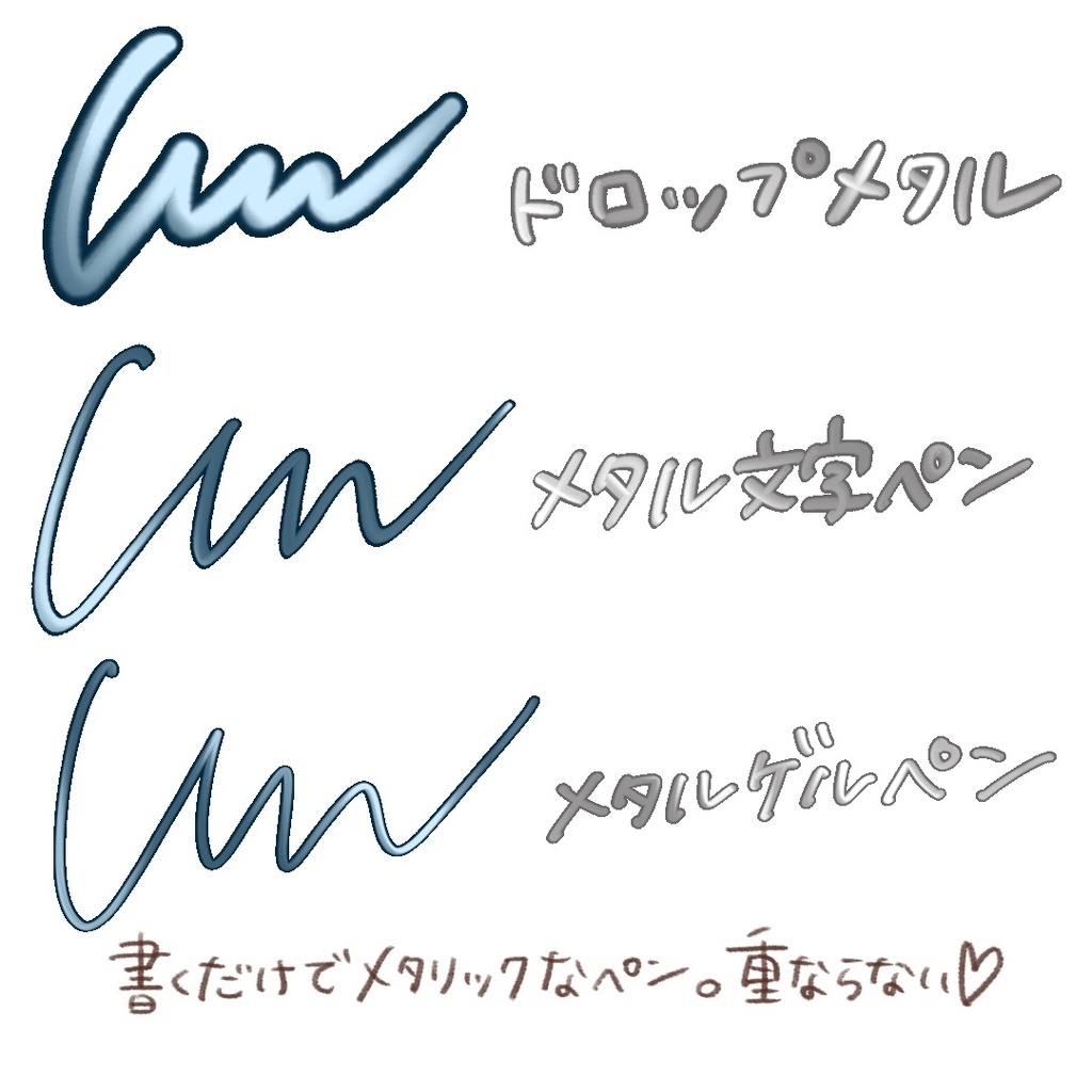 メタリック文字ペン