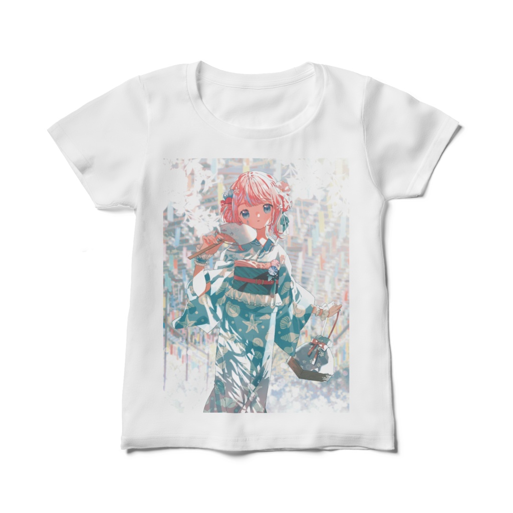 天音なみだ【レディースTシャツ】2022年誕生日記念 / 浴衣イラスト