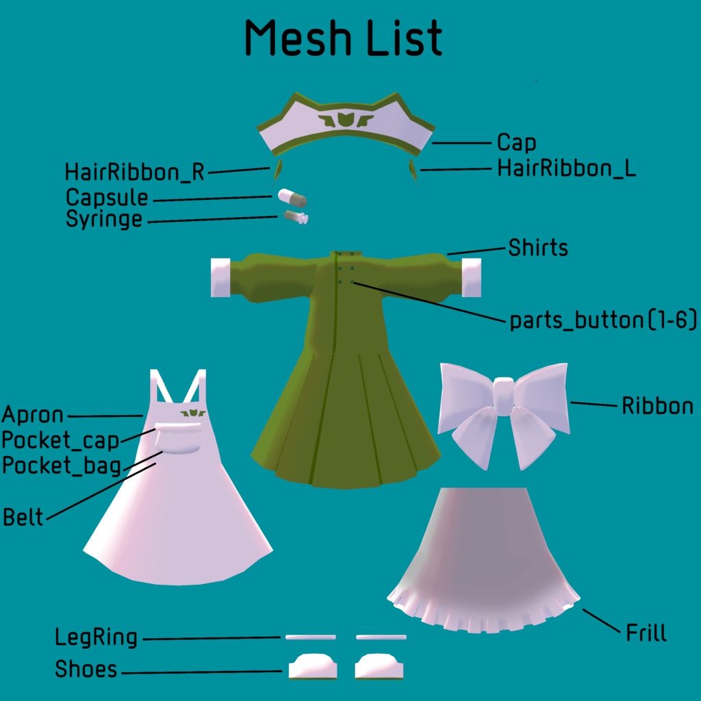 【ギミック付き衣装】Meowdic【キプフェル向け】