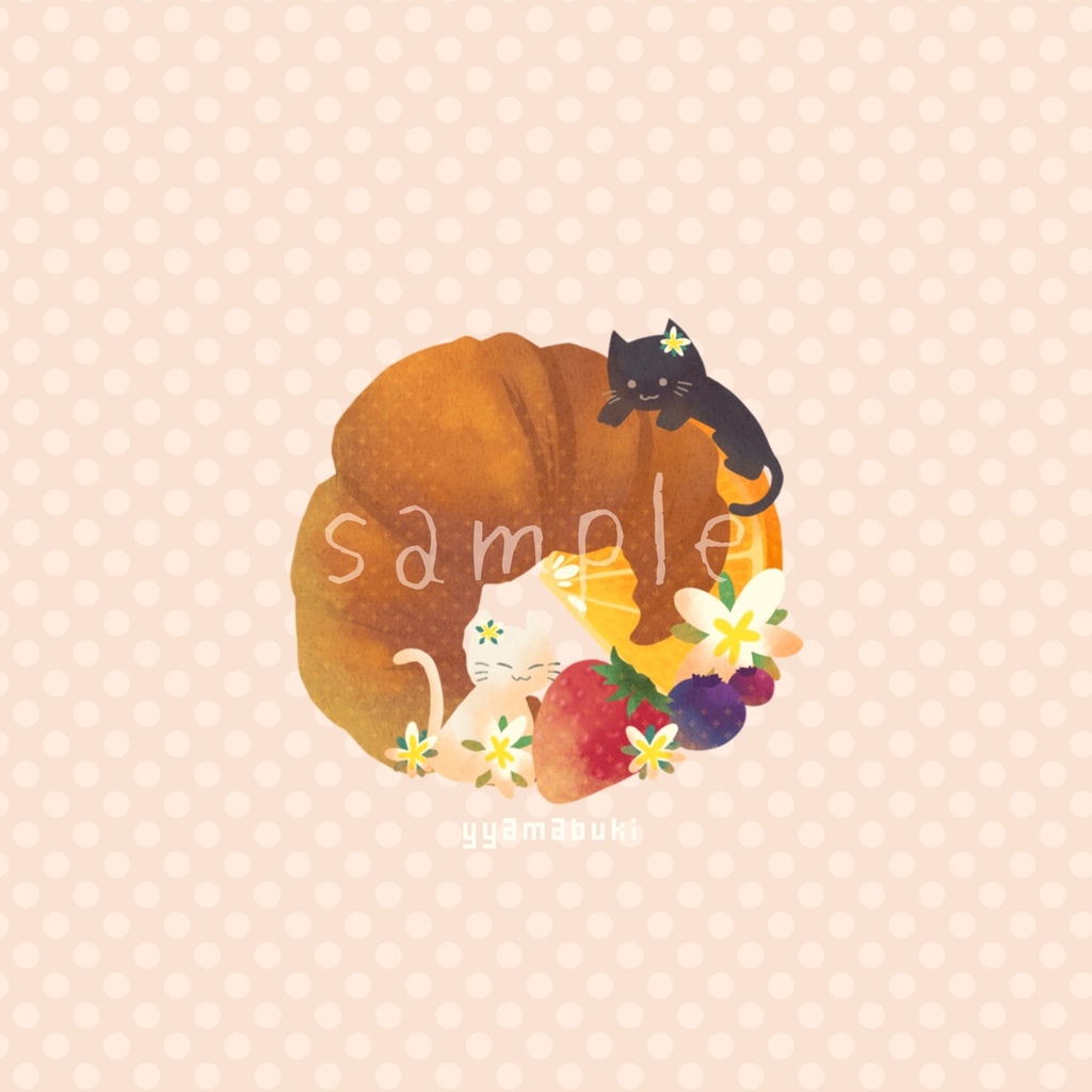 ねことクロワッサンのアクリルキーホルダー