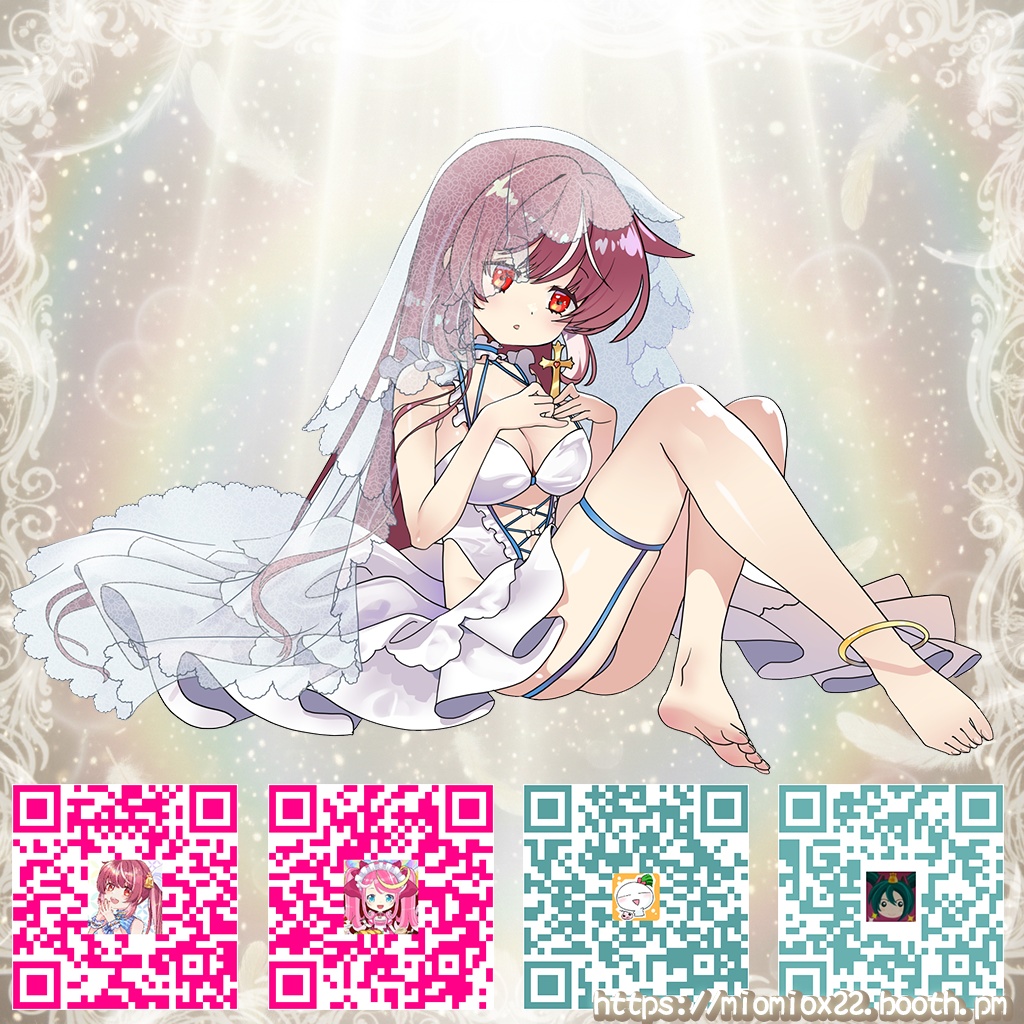 【VRoid向け衣装パック】光の聖女セット Holy Maiden Set & 闇の女司祭セット Dark Priestess Set(貧乳向け上着付き)