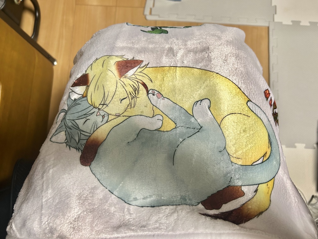 【カヴェアル】膝乗りにゃんこブランケット