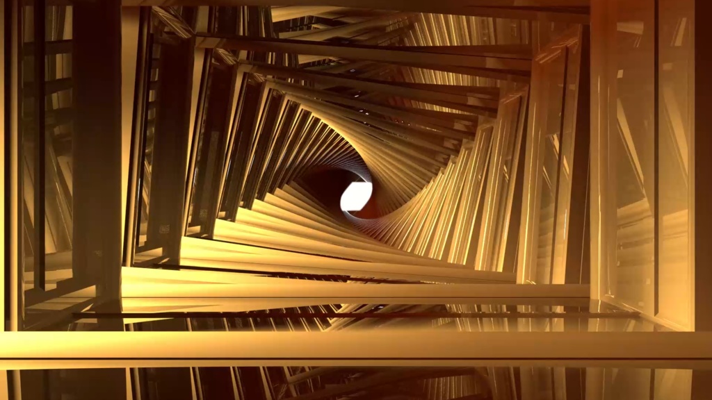 トンネルループ映像素材ゴールド