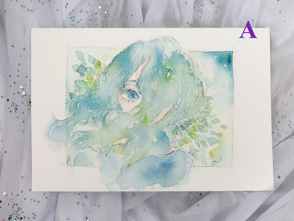 水彩ドローイングA〜I（ポストカードサイズ)