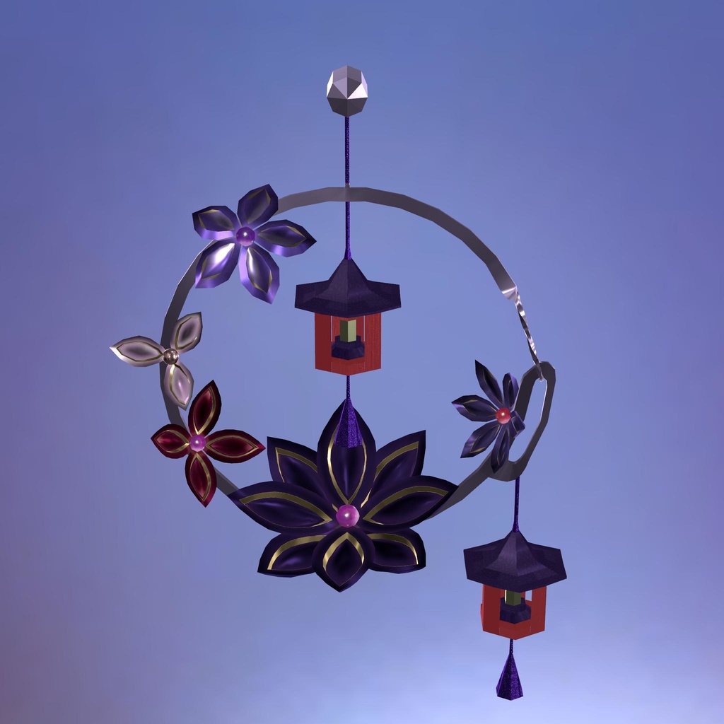 和風イヤリング・ピアス風アクセサリ【VRChat想定アバター向けアクセサリー】