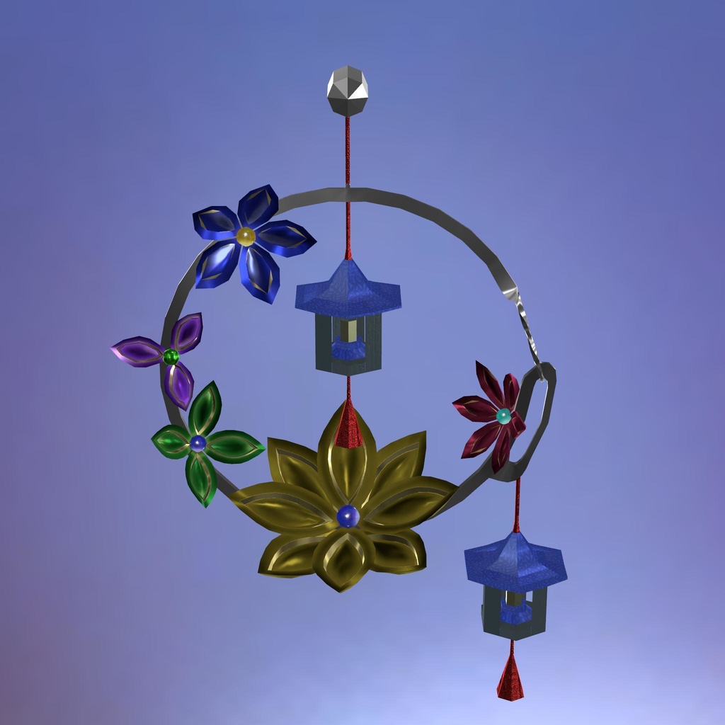 和風イヤリング・ピアス風アクセサリ【VRChat想定アバター向けアクセサリー】