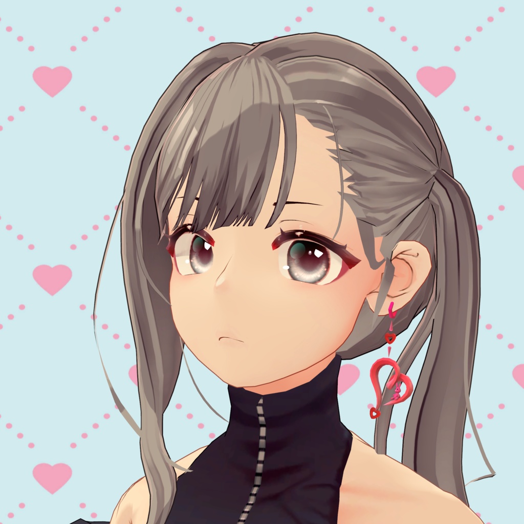 ウサギハートのイヤリング【試着版有り】