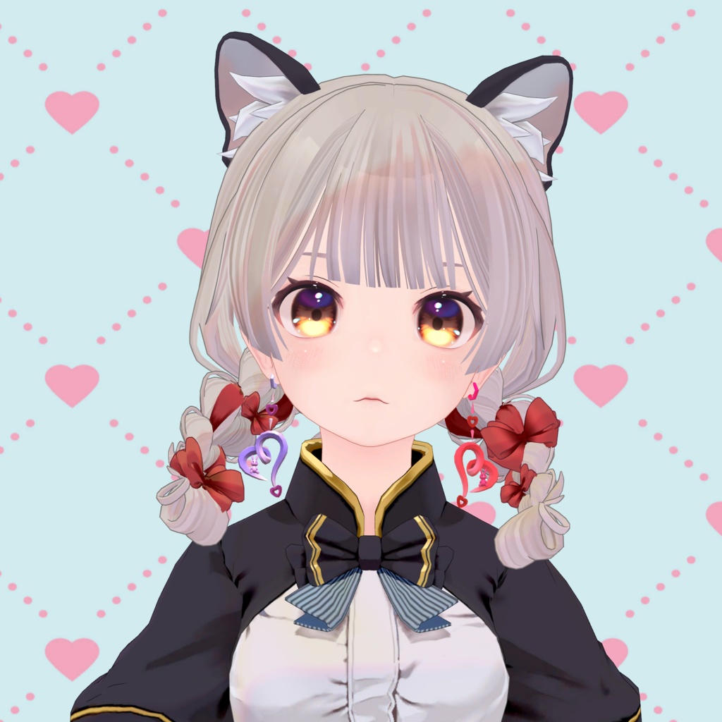 ウサギハートのイヤリング【試着版有り】