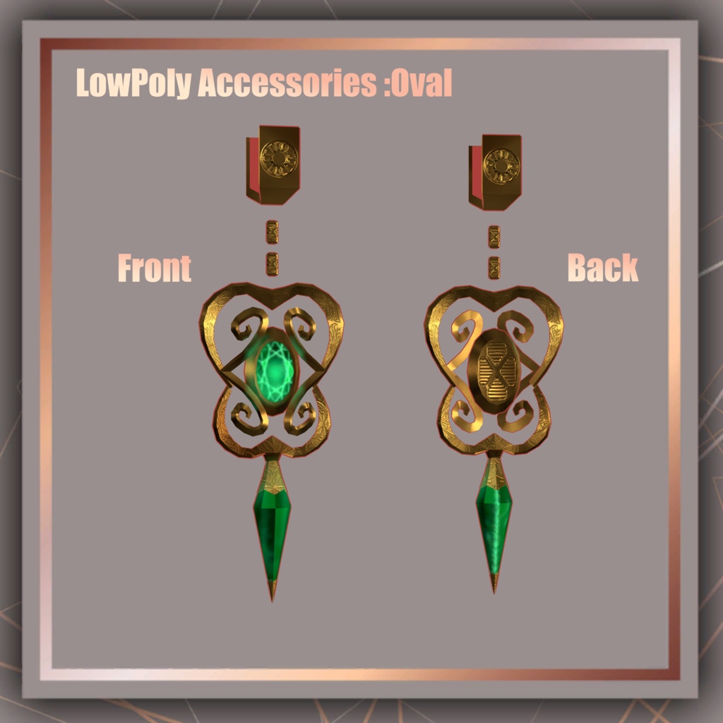 【metafes出展セール 200円引き】ローポリアクセサリーセットNo.1【VRChat想定】