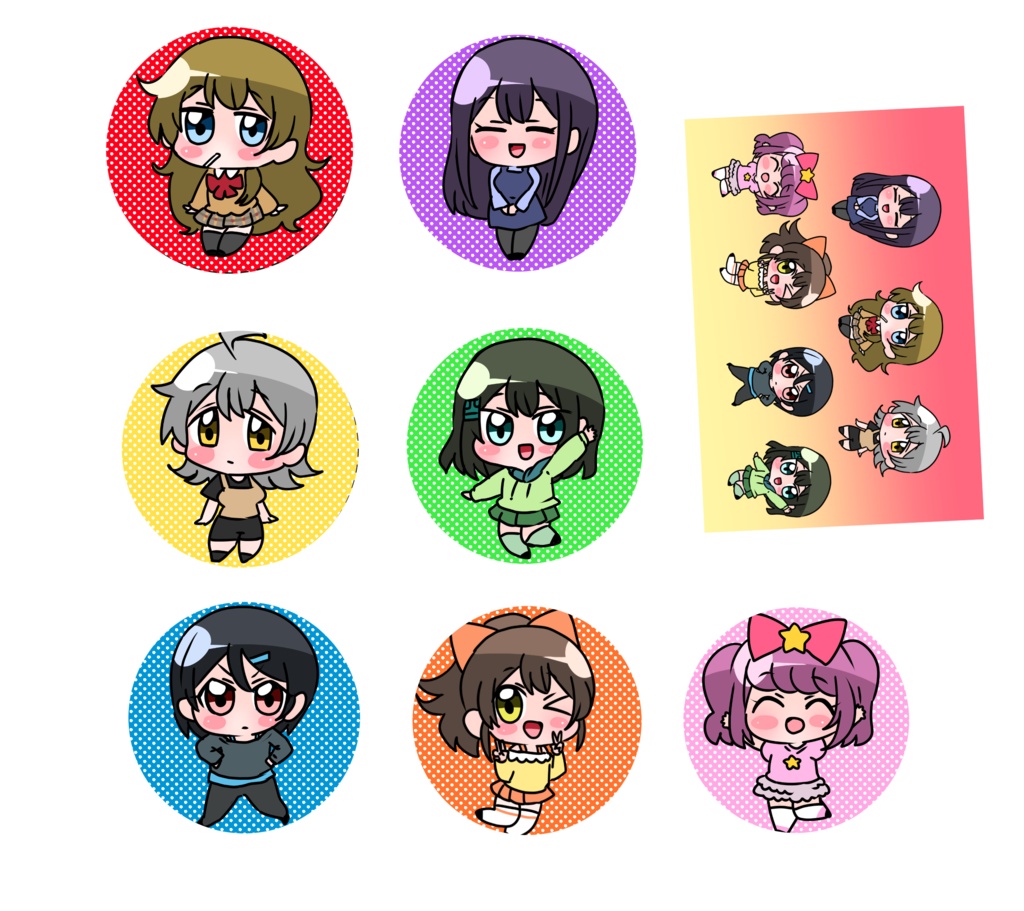 轟家の七姉妹　2022年-夏コミ会場限定缶バッチ（ポストカード付）