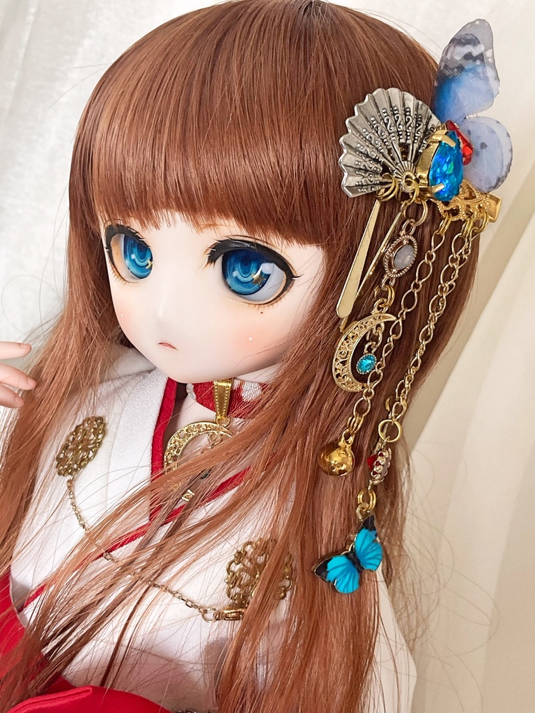 【 皐月の髪飾り 】銀扇 紅