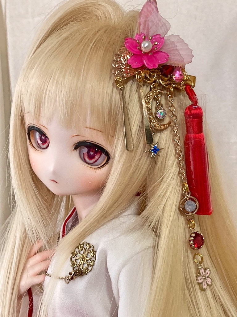 ◆ 皐月の髪飾り 桃 no.16