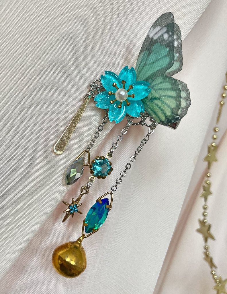 【文月の髪飾り】no.21 碧蝶々