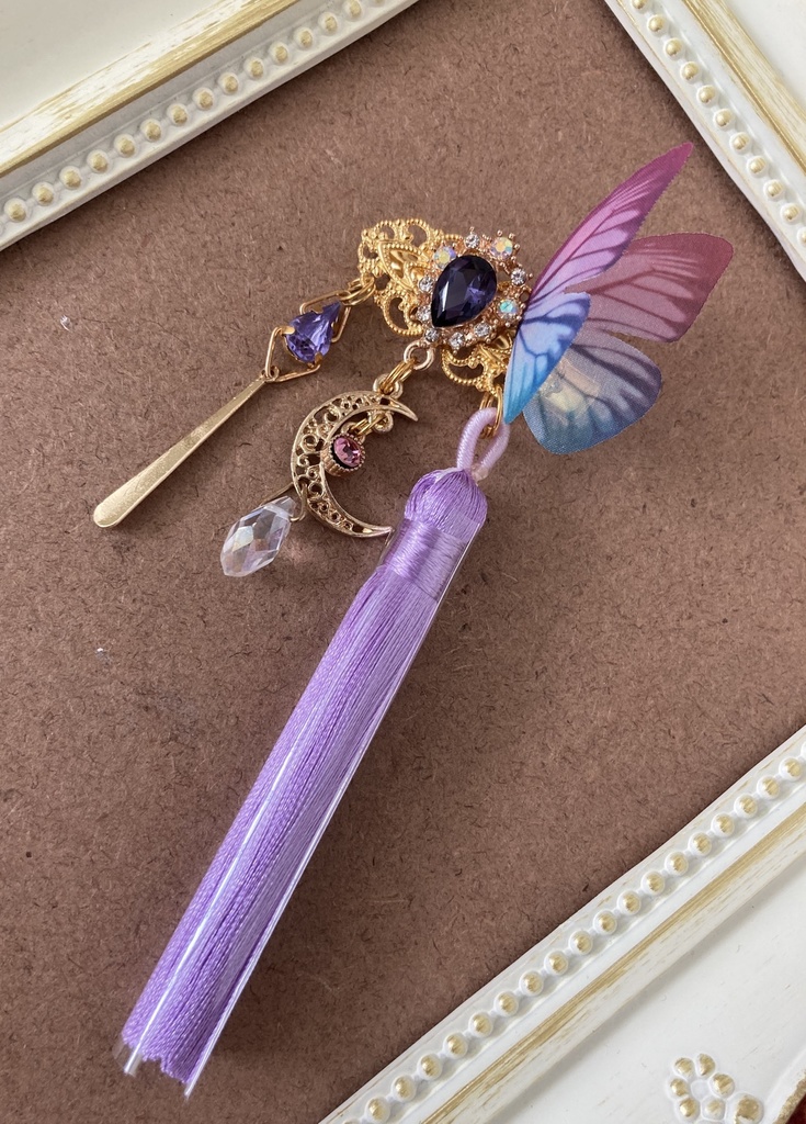 【長月の髪飾り】no.38 紫×水色