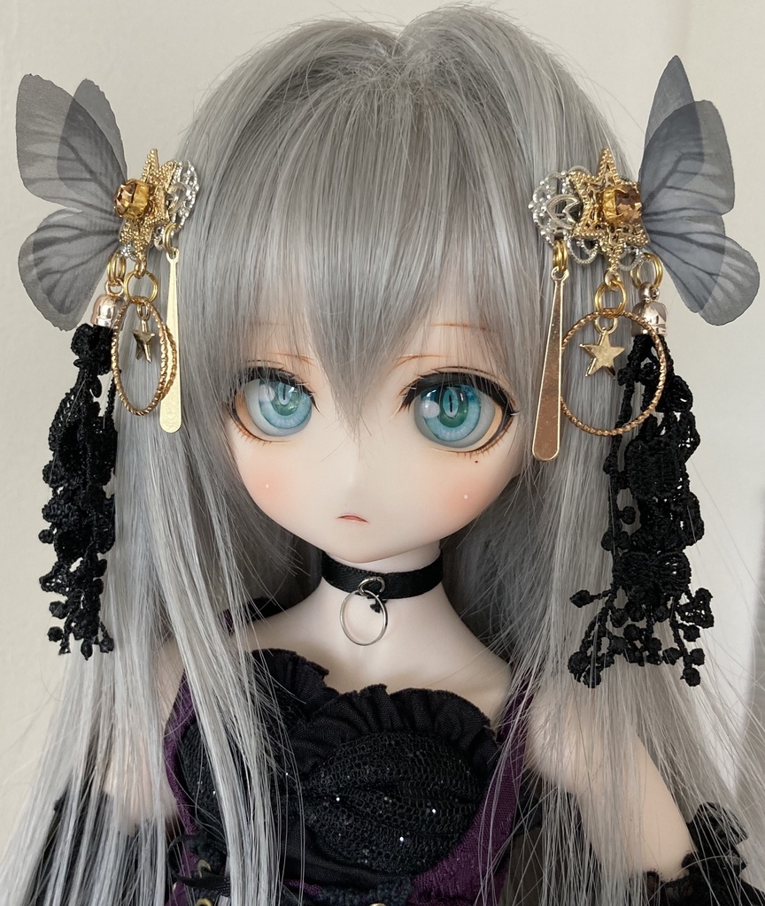 🎃【ハロウィンの髪飾り】黒蝶々