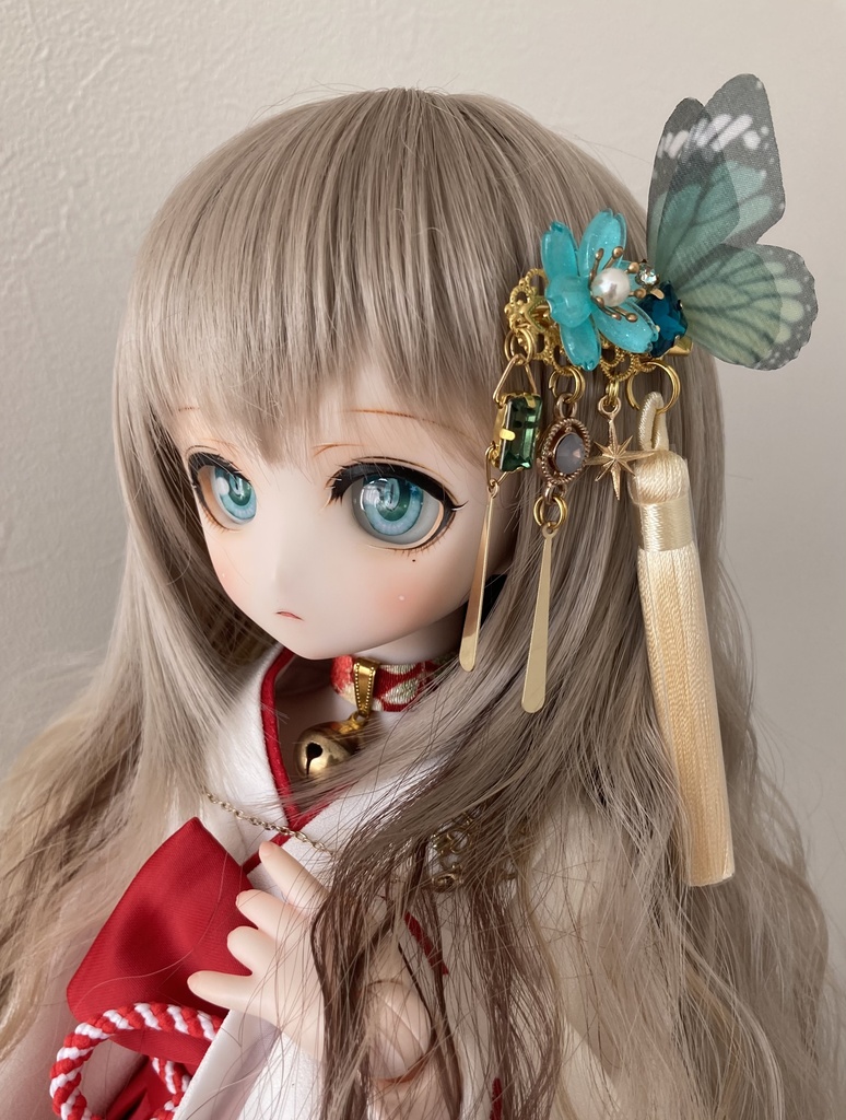 【 霜月の髪飾り 】no.58 水色