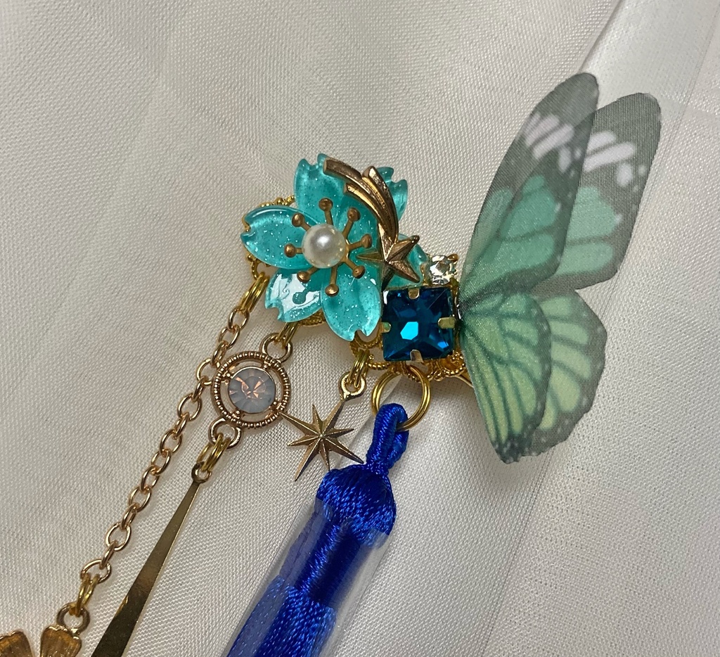 【睦月の髪飾り】no.65 蒼蝶