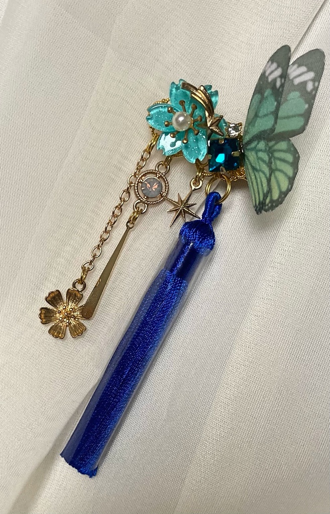 【睦月の髪飾り】no.65 蒼蝶