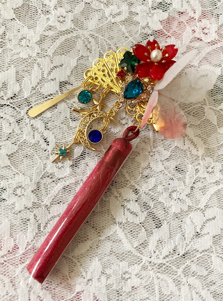 【睦月の髪飾り】綺羅紅
