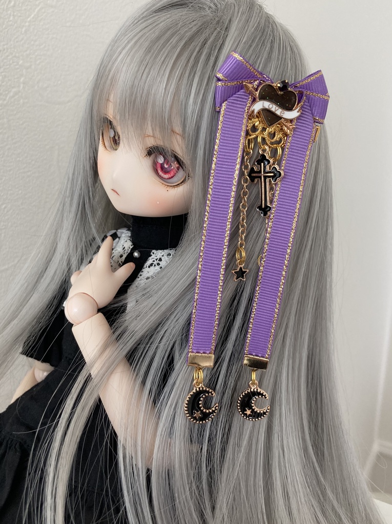 【リボン髪飾り 愛重ver 】ぱーぷる 