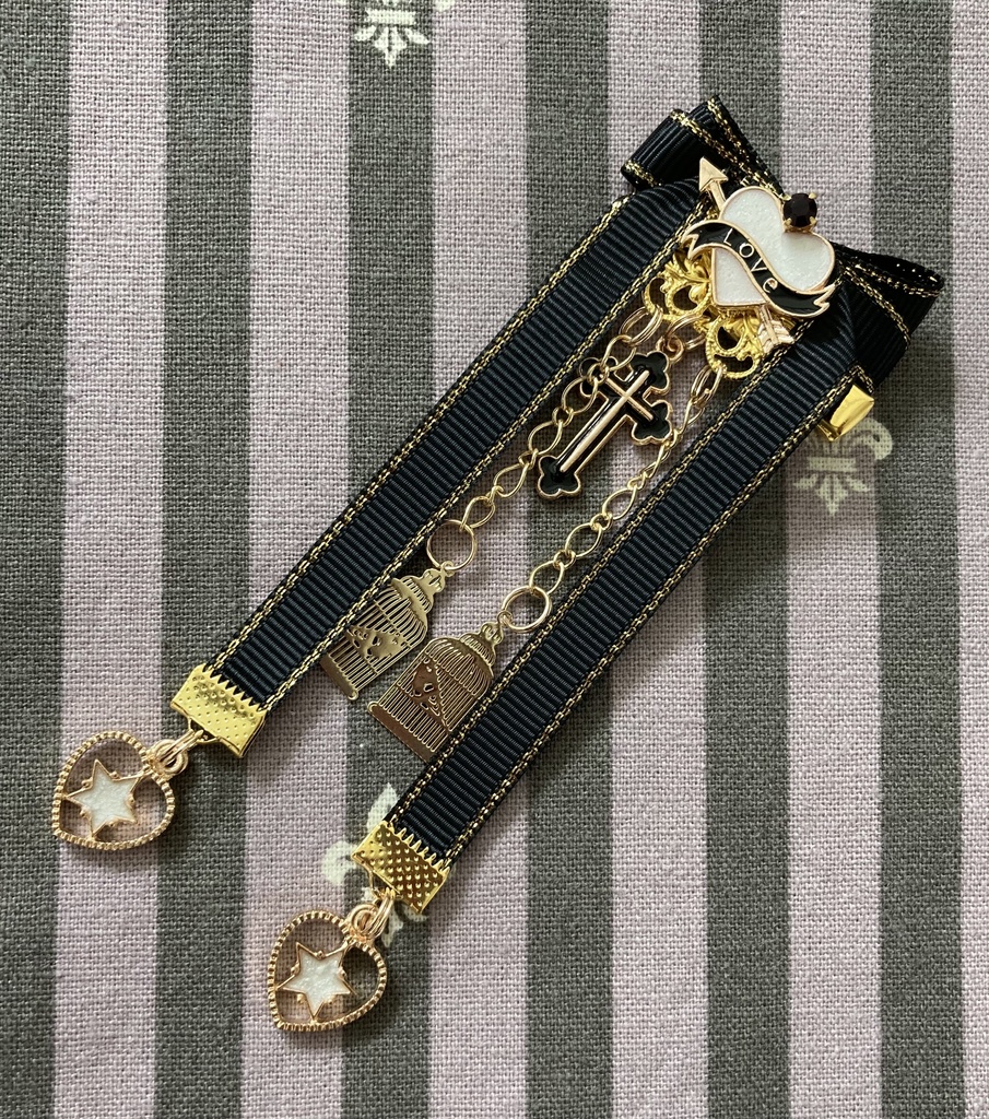 【リボン髪飾り】鳥籠ver.黒