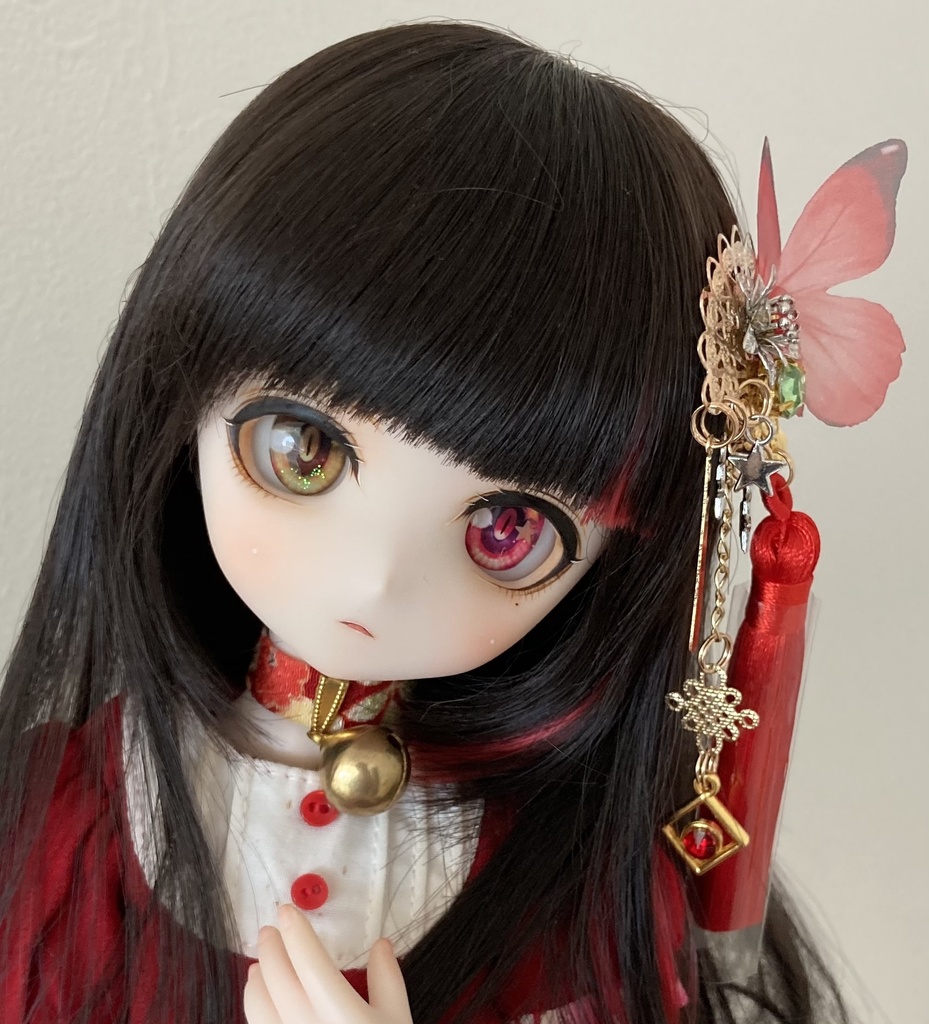 【春の髪飾り】銀花 紅