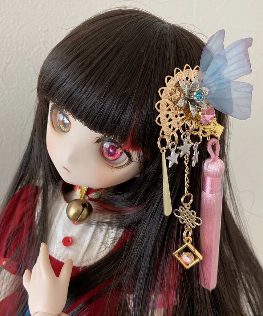 【春の髪飾り】銀花 桃