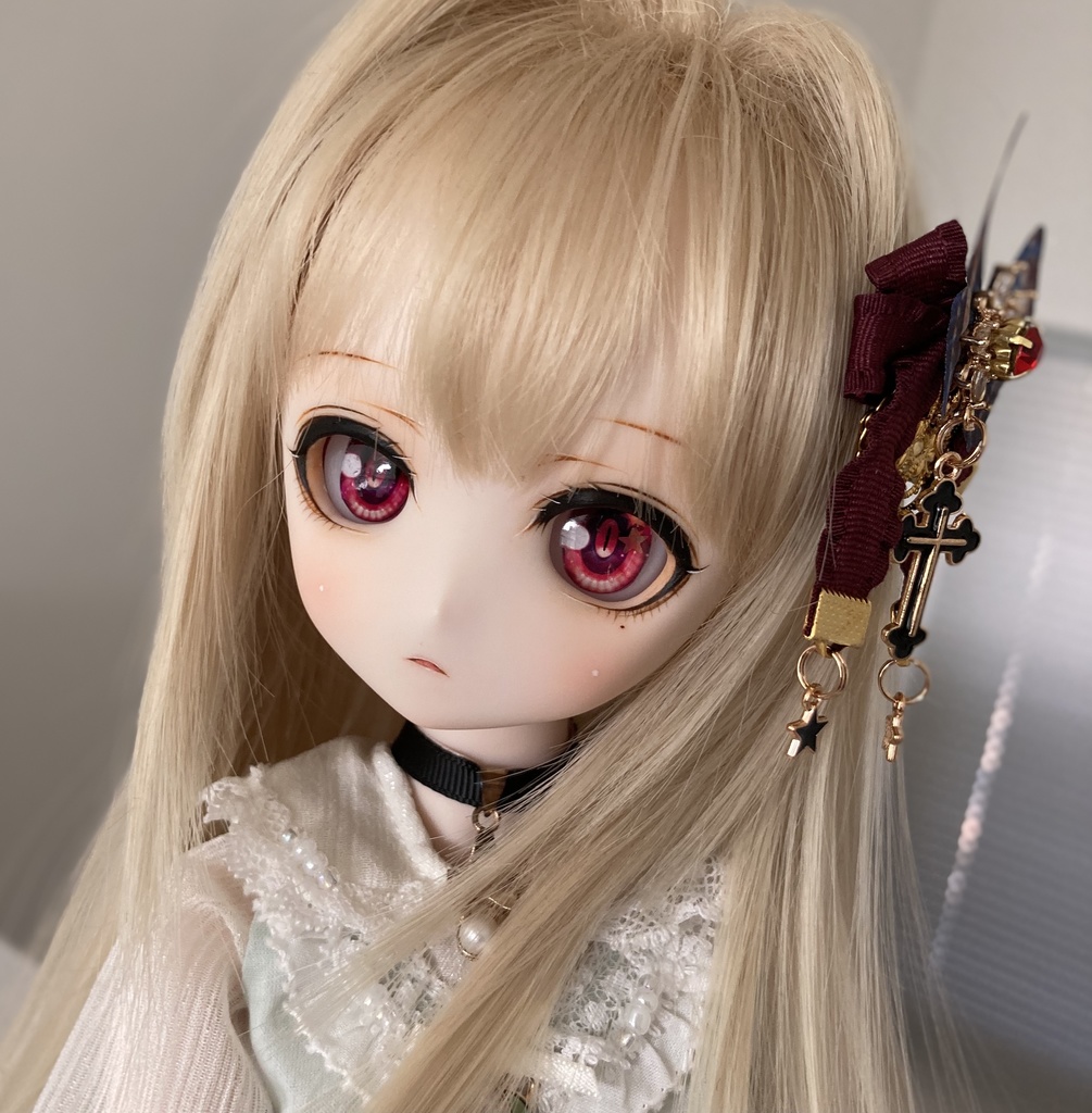 【リボン髪飾り】らいばるさんver.2 ワインレッド Bランク