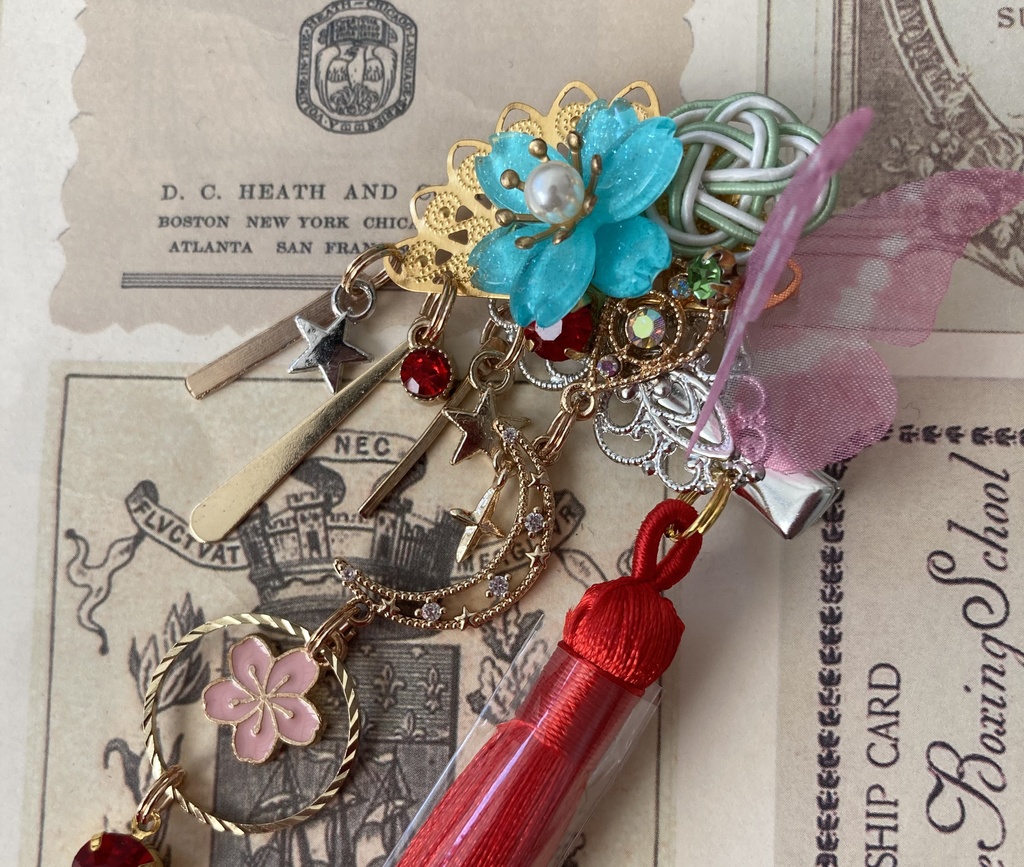 【師走の髪飾り】空色×蝶々