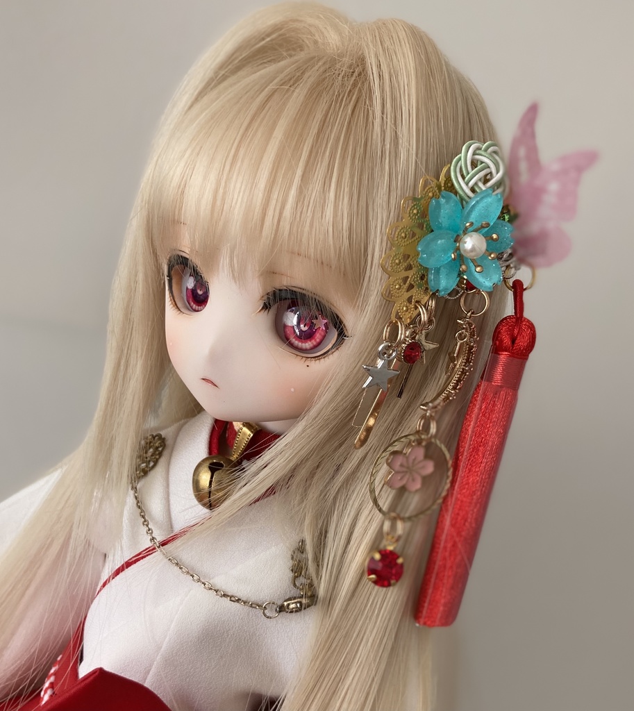 【師走の髪飾り】空色×蝶々