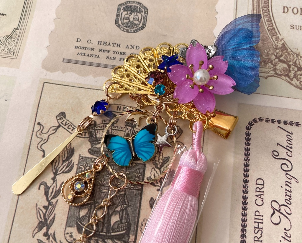 【師走の髪飾り】星×蝶々