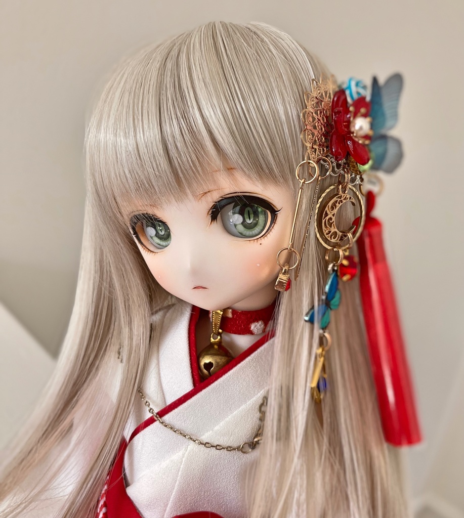 【師走の髪飾り】紅×青