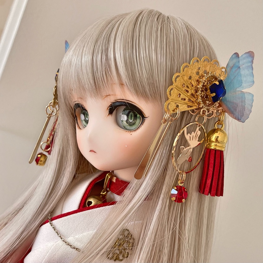 【師走の髪飾り】金色×金魚