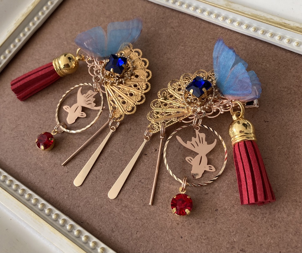 【師走の髪飾り】金色×金魚