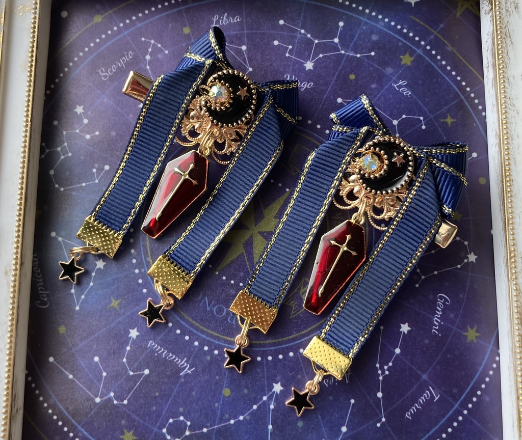 【リボン髪飾り】Gothic×紺リボン