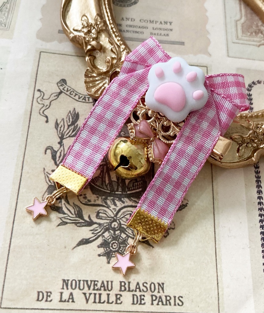 【リボン髪飾り🐈⬛】ぴんく×ピンクのお星さま