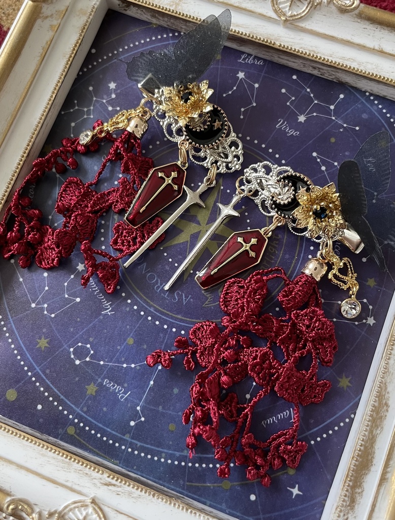 【髪飾り】Gothic× Knight　紅　Bランク品