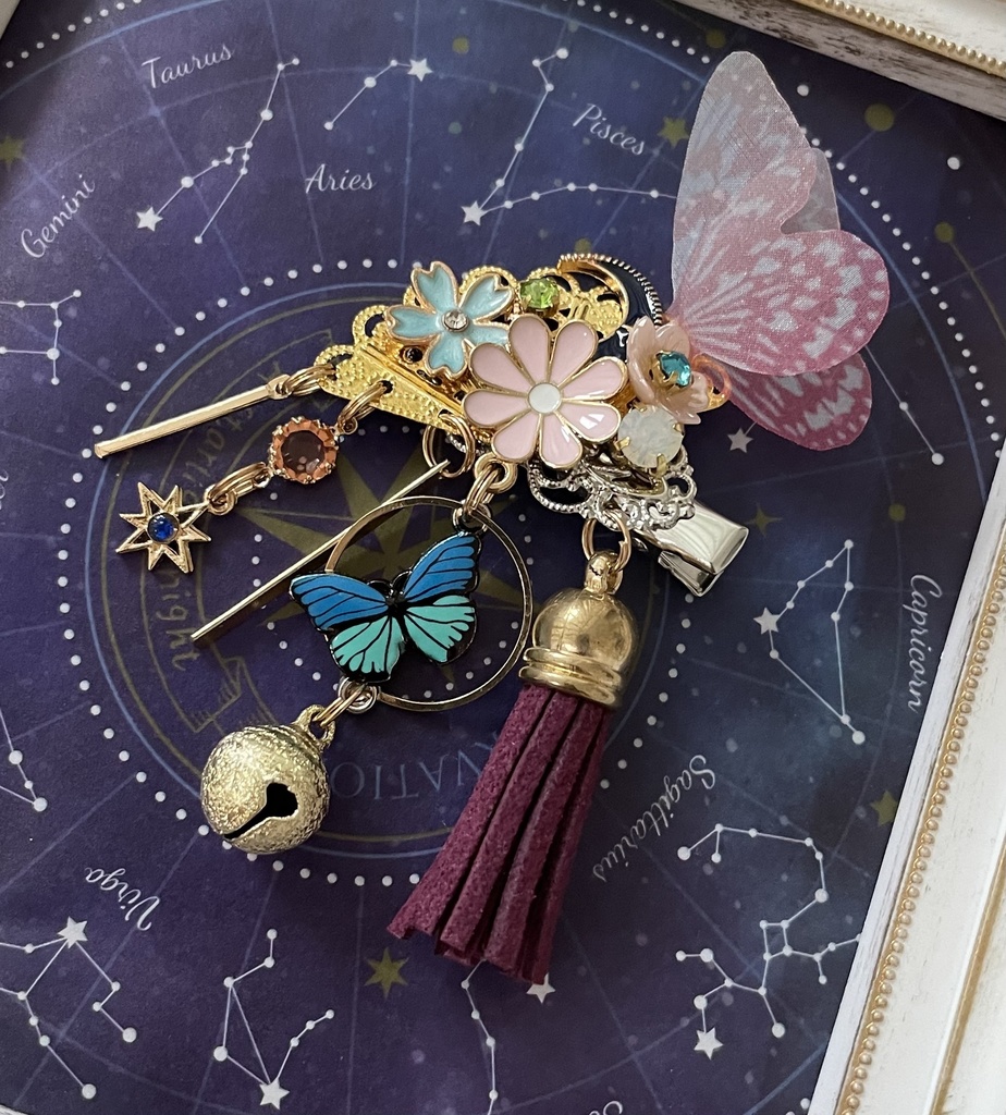 【文月の髪飾り】絢爛 蝶々