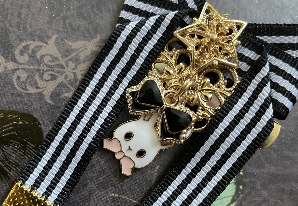 【リボン髪飾り】ストライプ×🐰ver.