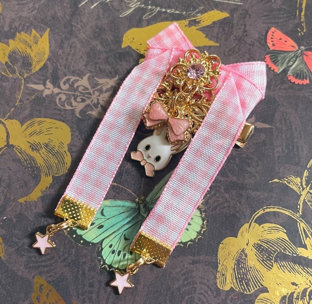 【リボン髪飾り】ぴんく×🐰ver. B品