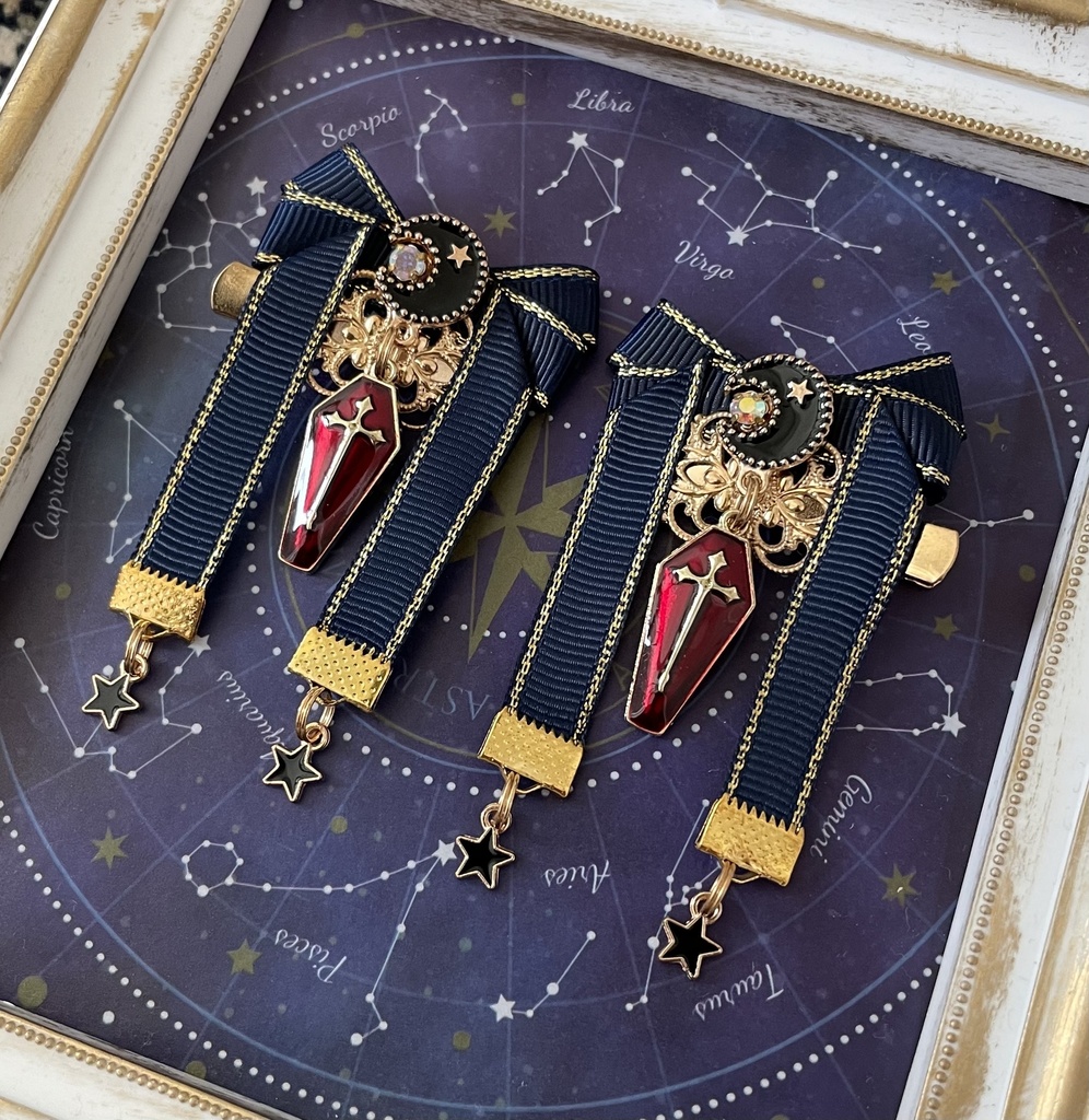 ✨販売お休み✨【リボン髪飾り】Gothic×NAIVY