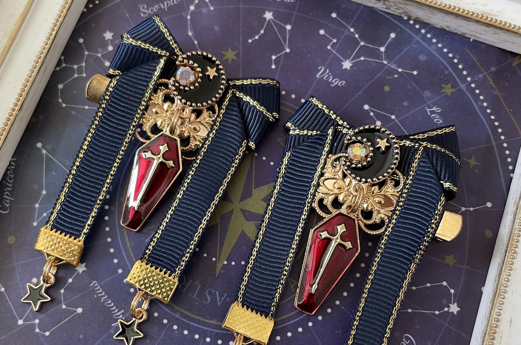 ✨販売お休み✨【リボン髪飾り】Gothic×NAIVY