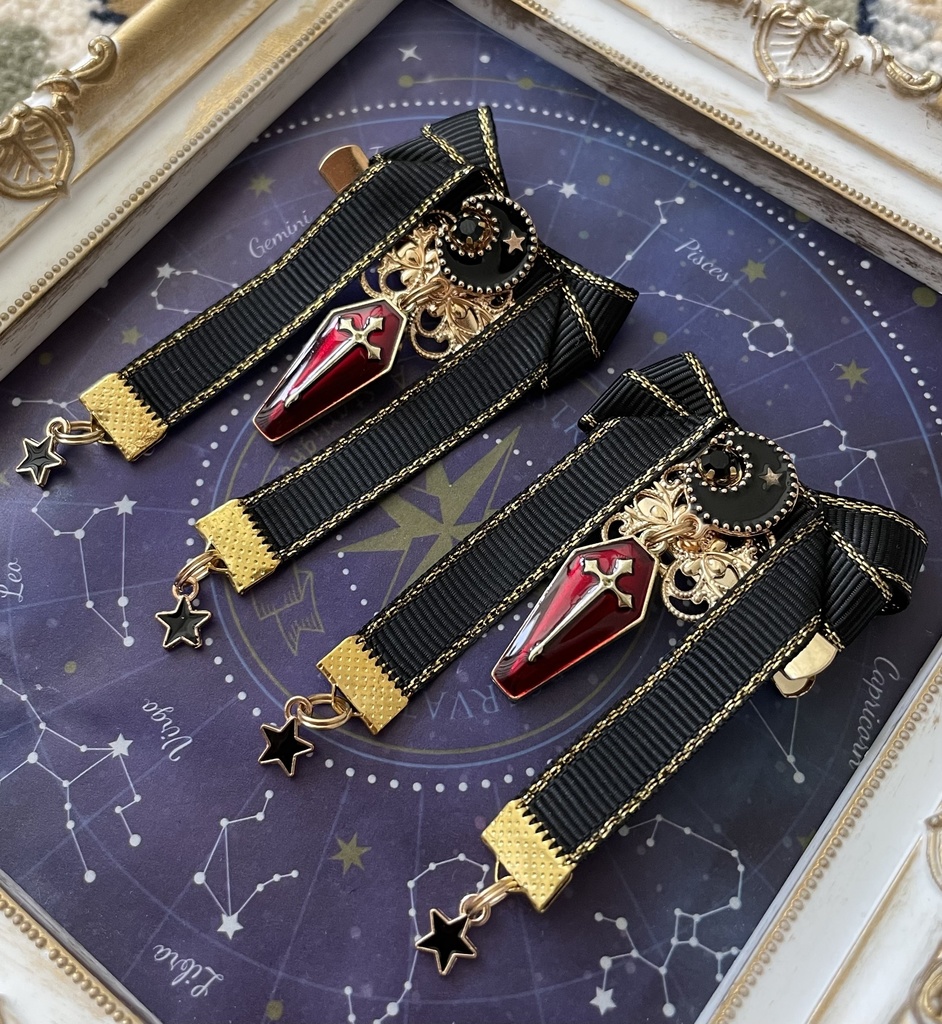 【リボン髪飾り】Gothic×BLACK