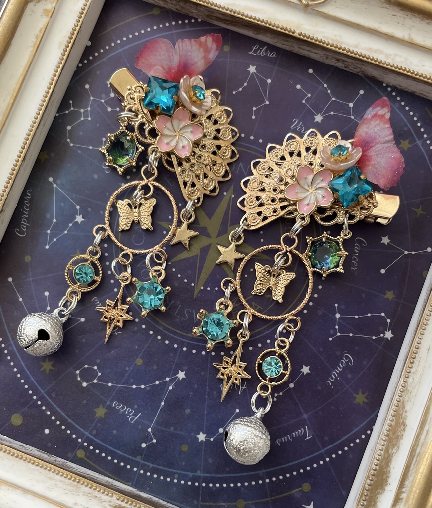 和風髪飾り 両サイドver. 【 爛々 】