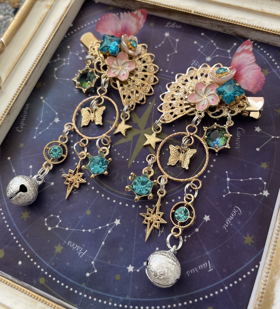 和風髪飾り 両サイドver. 【 爛々 】