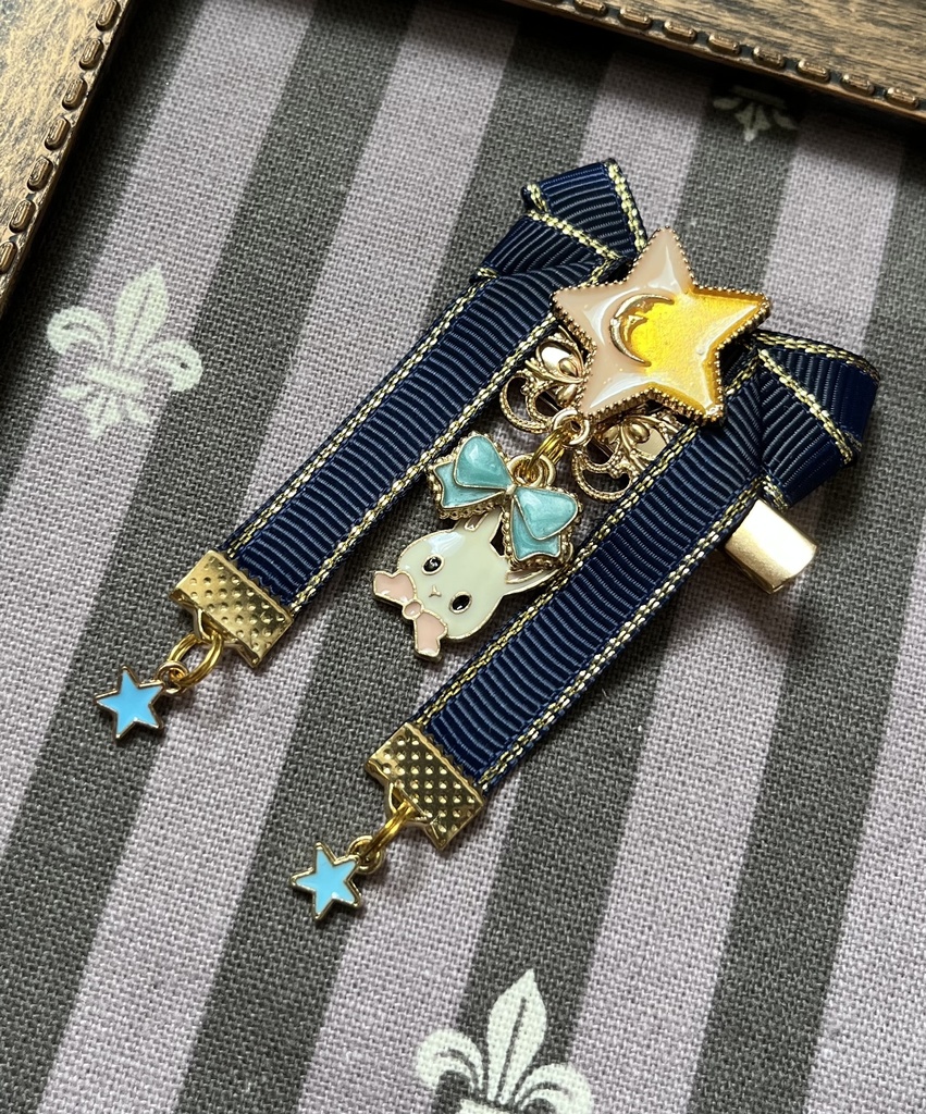  【リボン髪飾り】🐰空色ver.