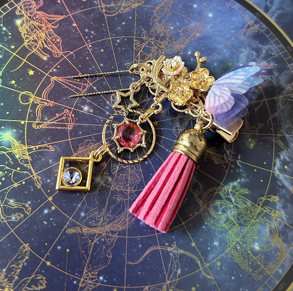 【和風髪飾り】絢爛×桃色