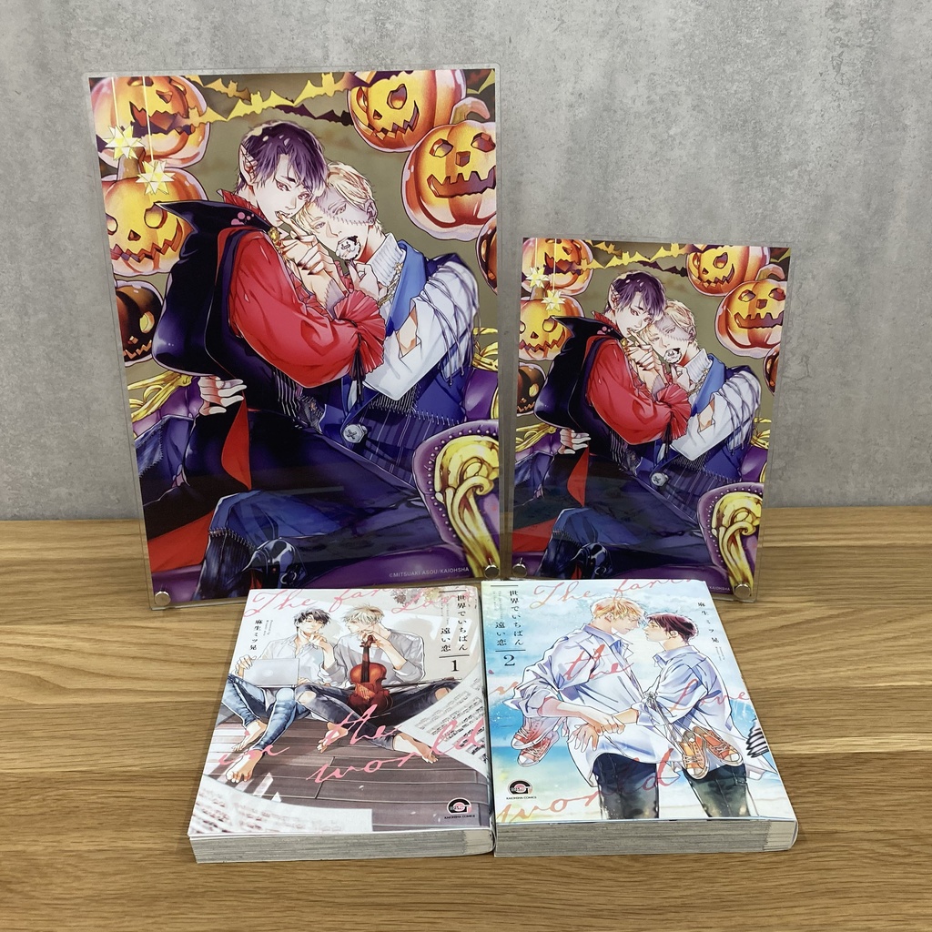 【GUSH22周年記念 表紙イラスト投票企画】アクリルプレート(描きおろし漫画ペーパー1種付) 麻生ミツ晃先生「世界でいちばん遠い恋」