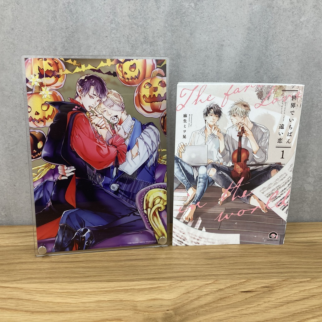 【GUSH22周年記念 表紙イラスト投票企画】アクリルプレート(描きおろし漫画ペーパー1種付) 麻生ミツ晃先生「世界でいちばん遠い恋」