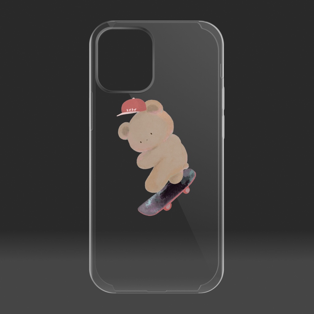 オーリーをきめるくまちゃんのスマホケース